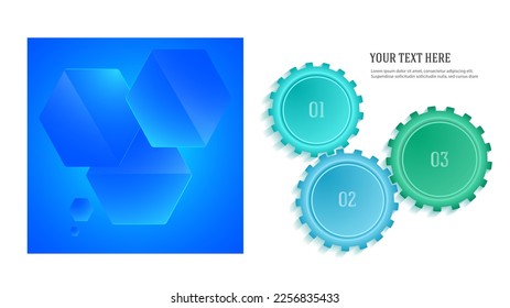 Set Design business presentation template. Vector illustration EPS 10. Can be used for chart process the financial company, technology infographics, number banners, charts and graphs or powerpoint 