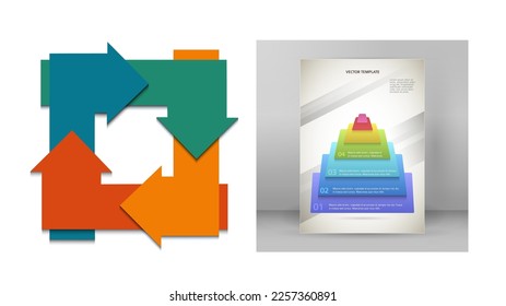Set Design business presentation template. Vector illustration EPS 10. Can be used for chart process the financial company, technology infographics, number banners, charts and graphs or powerpoint 