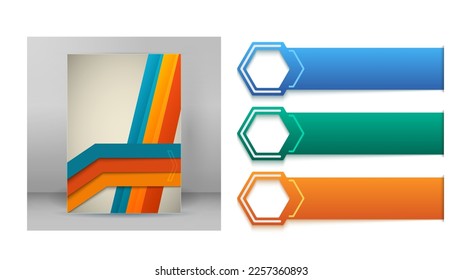 Set Design business presentation template. Vector illustration EPS 10. Can be used for chart process the financial company, technology infographics, number banners, charts and graphs or powerpoint 