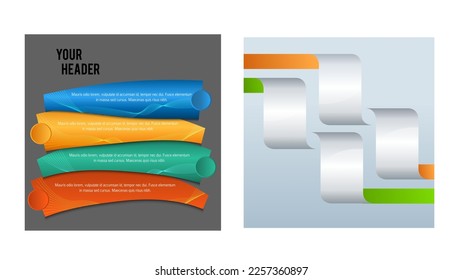 Set Design business presentation template. Vector illustration EPS 10. Can be used for chart process the financial company, technology infographics, number banners, charts and graphs or powerpoint 