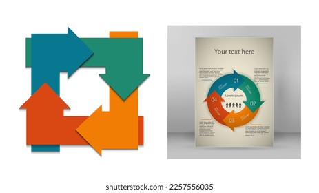 Set Design business presentation template. Vector illustration EPS 10. Can be used for chart process the financial company, technology infographics, number banners, charts and graphs or powerpoint 