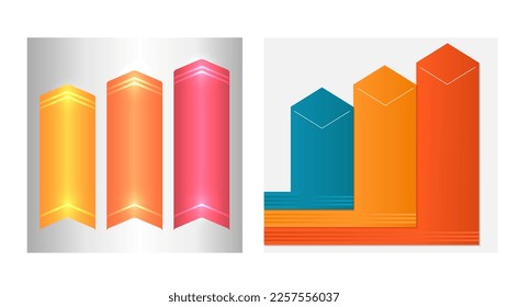 Establecer plantilla de presentación de negocios de diseño. Ilustración del vector EPS 10. Puede utilizarse para el proceso de gráficos de la empresa financiera, infografías tecnológicas, banners numéricos, gráficos y gráficos o powerpoint 