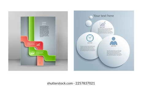 Set Design business presentation template. Vector illustration EPS 10. Can be used for chart process the financial company, technology infographics, number banners, charts and graphs or powerpoint 