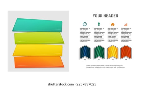 Set Design business presentation template. Vector illustration EPS 10. Can be used for chart process the financial company, technology infographics, number banners, charts and graphs or powerpoint 