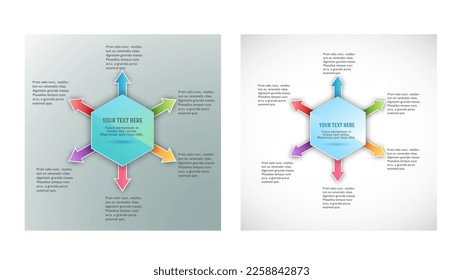 Establecer plantilla de presentación de negocios de diseño. Ilustración del vector EPS 10. Puede utilizarse para el proceso de gráficos de la empresa financiera, infografías tecnológicas, banners numéricos, gráficos y gráficos o powerpoint 