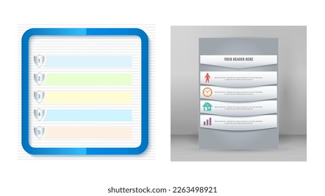Set Design business presentation template. Vector illustration EPS 10. Can be used for chart process the financial company, technology infographics, number banners, charts and graphs or powerpoint 