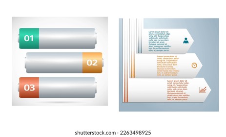 Set Design business presentation template. Vector illustration EPS 10. Can be used for chart process the financial company, technology infographics, number banners, charts and graphs or powerpoint 