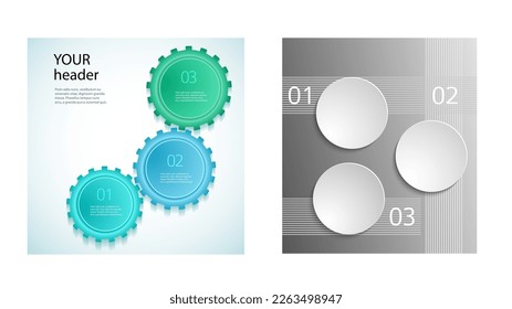 Set Design business presentation template. Vector illustration EPS 10. Can be used for chart process the financial company, technology infographics, number banners, charts and graphs or powerpoint 