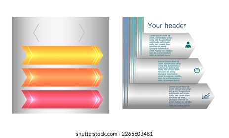 Set Design business presentation template. Vector illustration EPS 10. Can be used for chart process the financial company, technology infographics, number banners, charts and graphs or power point 