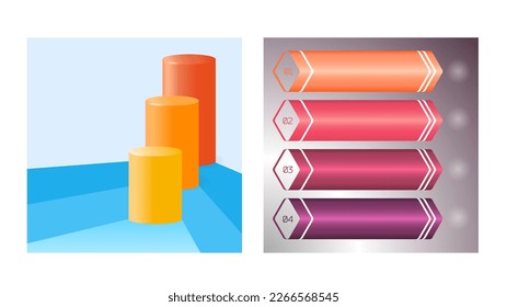 Set Design business presentation template. Vector illustration EPS 10. Can be used for chart process the financial company, technology infographics, number banners, charts and graphs or power point 