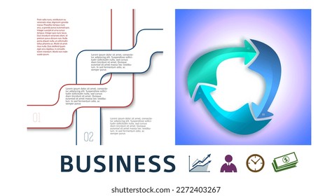 Set Design business presentation template. Vector illustration EPS 10. Can be used for chart process the financial company, technology infographics, number banners, charts and graphs or power point 