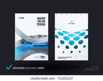 Set of Design of business vector template, brochure, abstract annual report, cover modern layout
