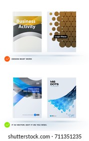 Set of Design of business vector template, brochure, abstract annual report, cover modern layout