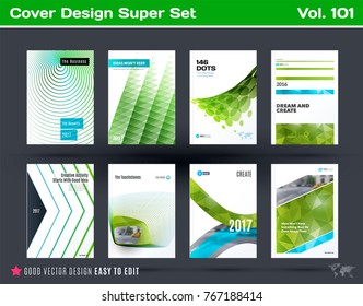 Set of design of business vector template, brochure, abstract annual report, cover