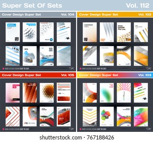 Set of design of business vector template, brochure, abstract annual report, cover