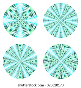 A set of design circle elements. Abstract colorful decorative backdrop. Vector art. No gradient