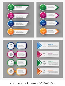 Set of Design clean number banners template/graphic or website layout. Vector. Eps 10. Infographic business template vector illustration