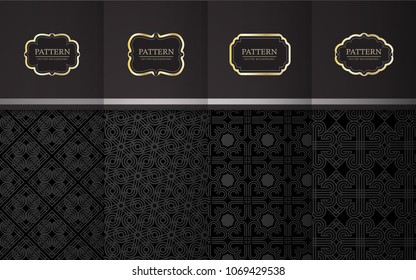 Set design collection of elements,labels,icon,frames, for packaging luxury products. Made with black box color style.