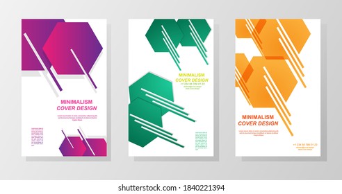Set of design for the cover in the style of minimalism. Vector illustration
