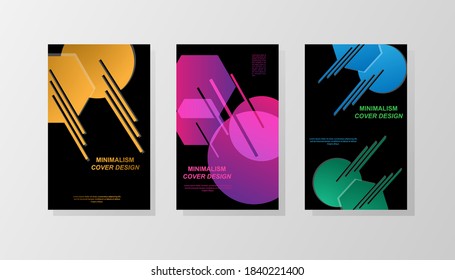 Set of design for the cover in the style of minimalism. Vector illustration
