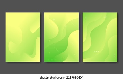 Set Design Cover Template with Colorful liquid effect. Modern background design. gradient color. Dynamic Waves. Fluid shapes composition. Fit for website, banners, wallpapers, brochure, posters