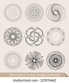 Set of design decorative elements