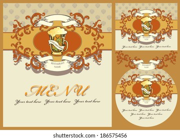 Set of design element for the beer menu