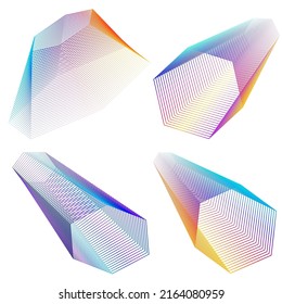 Set design element circle. Isolated bold vector colors  golden ring from. Abstract glow wavy stripes of many glittering swirl created using Blend Tool. Vector illustration EPS10 for your presentation
