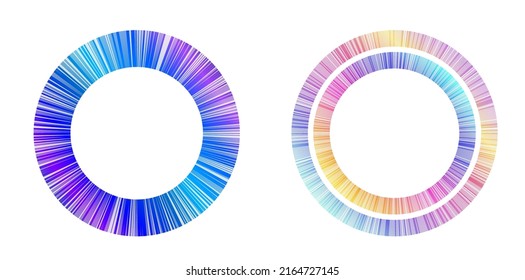 Set design element circle. Isolated bold vector colors  golden ring from. Abstract glow wavy stripes of many glittering swirl created using Blend Tool. Vector illustration EPS10 for your presentation