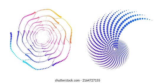 Set design element circle. Isolated bold vector colors  golden ring from. Abstract glow wavy stripes of many glittering swirl created using Blend Tool. Vector illustration EPS10 for your presentation