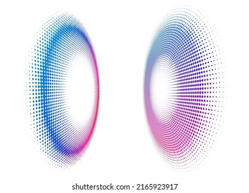 Set design element circle. Isolated bold vector colors  golden ring from. Abstract glow wavy stripes of many glittering swirl created using Blend Tool. Vector illustration EPS10 for your presentation