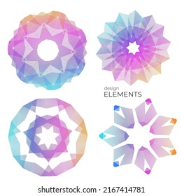 Set design element circle. Isolated bold vector colors  golden ring from. Abstract glow wavy stripes of many glittering swirl created using Blend Tool. Vector illustration EPS10 for your presentation