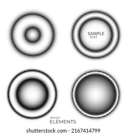 Set design element circle. Isolated bold vector colors  golden ring from. Abstract glow wavy stripes of many glittering swirl created using Blend Tool. Vector illustration EPS10 for your presentation