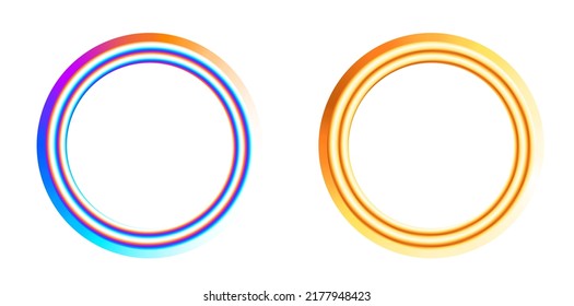 Set design element circle. Isolated bold vector colors  golden ring from. Abstract glow wavy stripes of many glittering swirl created using Blend Tool. Vector illustration EPS10 for your presentation