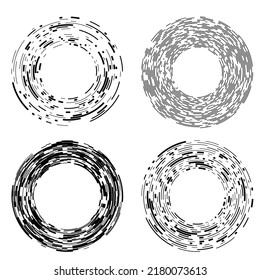 Set design element circle. Isolated bold vector colors  golden ring from. Abstract glow wavy stripes of many glittering swirl created using Blend Tool. Vector illustration EPS10 for your presentation