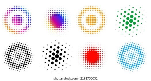 Set design element circle. Isolated bold vector colors  golden ring from. Abstract glow wavy stripes of many glittering swirl created using Blend Tool. Vector illustration EPS10 for your presentation