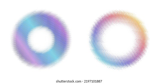 Set design element circle. Isolated bold vector colors  golden ring from. Abstract glow wavy stripes of many glittering swirl created using Blend Tool. Vector illustration EPS10 for your presentation