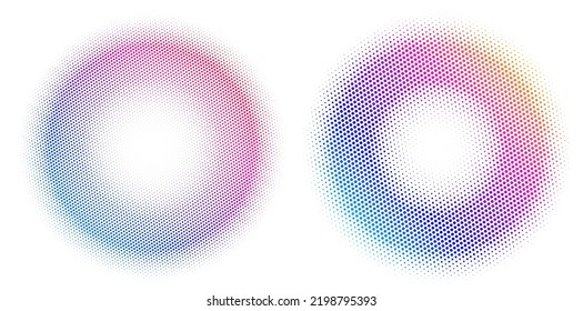 Set design element circle. Isolated bold vector colors  golden ring from. Abstract glow wavy stripes of many glittering swirl created using Blend Tool. Vector illustration EPS10 for your presentation