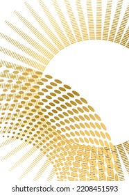 Set design element circle. Isolated bold vector colors  golden ring from. Abstract glow wavy stripes of many glittering swirl created using Blend Tool. Vector illustration EPS10 for your presentation