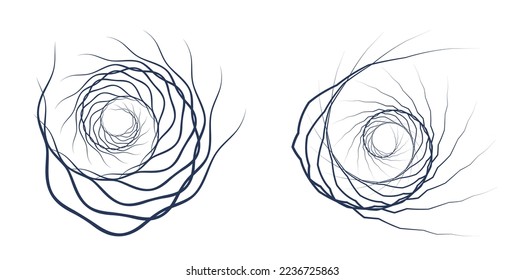 Set design element circle. Isolated bold vector colors  golden ring from. Abstract glow wavy stripes of many glittering swirl created using Blend Tool. Vector illustration EPS10 for your presentation