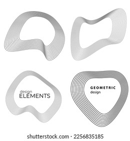 Set design element circle. Isolated bold vector colors golden ring from. Abstract glow wavy stripes of many glittering swirl created using Blend Tool. Vector illustration EPS10 for your presentation