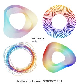 Set design element circle. Isolated bold vector colors golden ring from. Abstract glow wavy stripes of many glittering swirl created using Blend Tool. Vector illustration EPS10 for your presentation