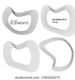 Set design element circle. Isolated bold vector colors golden ring from. Abstract glow wavy stripes of many glittering swirl created using Blend Tool. Vector illustration EPS10 for your presentation