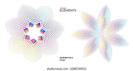 Set design element circle. Isolated bold vector colors golden ring from. Abstract glow wavy stripes of many glittering swirl created using Blend Tool. Vector illustration EPS10 for your presentation