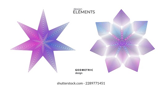 Set design element circle. Isolated bold vector colors golden ring from. Abstract glow wavy stripes of many glittering swirl created using Blend Tool. Vector illustration EPS10 for your presentation