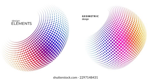 Set design element circle. Isolated bold vector colors golden ring from. Abstract glow wavy stripes of many glittering swirl created using Blend Tool. Vector illustration EPS10 for your presentation