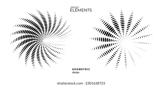 Set design element circle. Isolated bold vector colors golden ring from. Abstract glow wavy stripes of many glittering swirl created using Blend Tool. Vector illustration EPS10 for your presentation