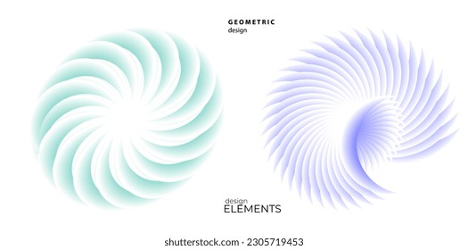 Set design element circle. Isolated bold vector colors golden ring from. Abstract glow wavy stripes of many glittering swirl created using Blend Tool. Vector illustration EPS10 for your presentation