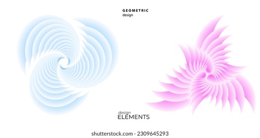Set design element circle. Isolated bold vector colors golden ring from. Abstract glow wavy stripes of many glittering swirl created using Blend Tool. Vector illustration EPS10 for your presentation