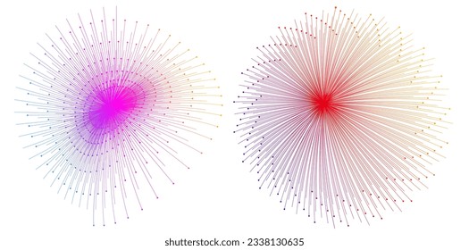 Set design element circle. Isolated bold vector colors golden ring from. Abstract glow wavy stripes of many glittering swirl created using Blend Tool. Vector illustration EPS10 for your presentation